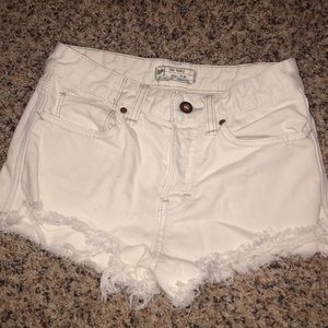 Free people worn once white denim shorts